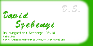 david szebenyi business card